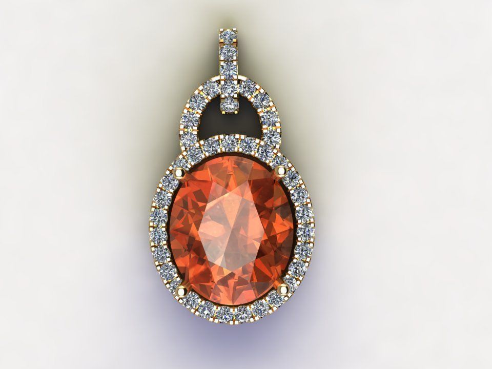 Solitaire with natural gem concept cambodian design 3D model_3