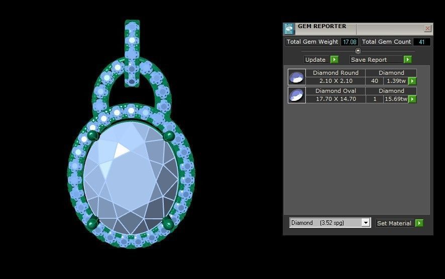 Solitaire with natural gem concept cambodian design 3D model_5