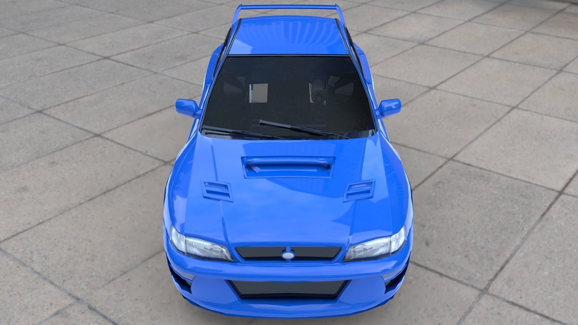 Subaru Impreza 22B STi 1998 Low-poly 3D model_2