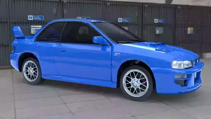 Subaru Impreza 22B STi 1998 Low-poly 3D model