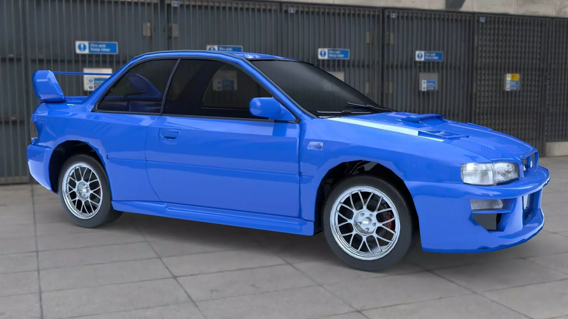Subaru Impreza 22B STi 1998 Low-poly 3D model_0