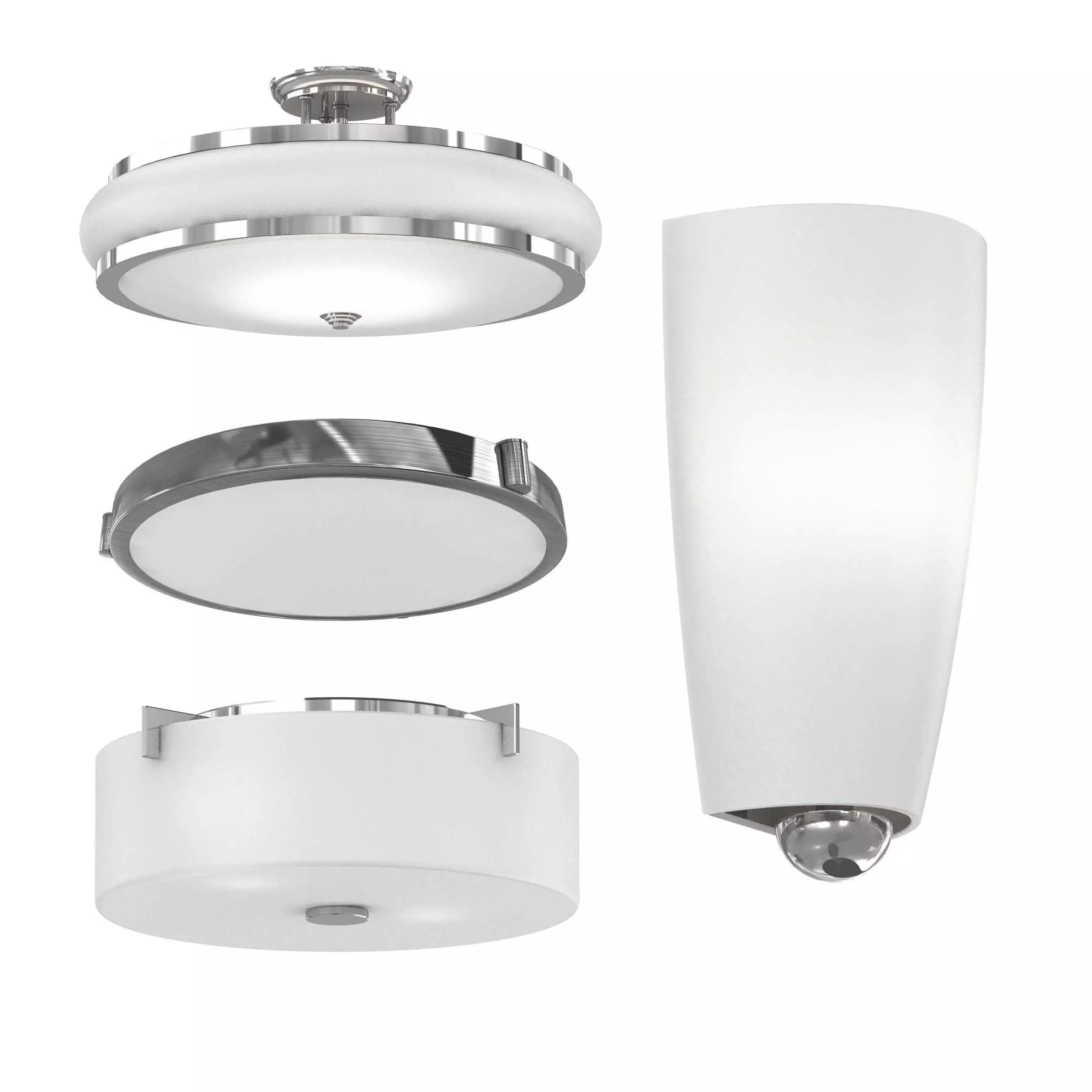 4 modern lights set 3D model_0