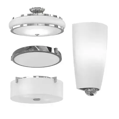 4 modern lights set 3D model