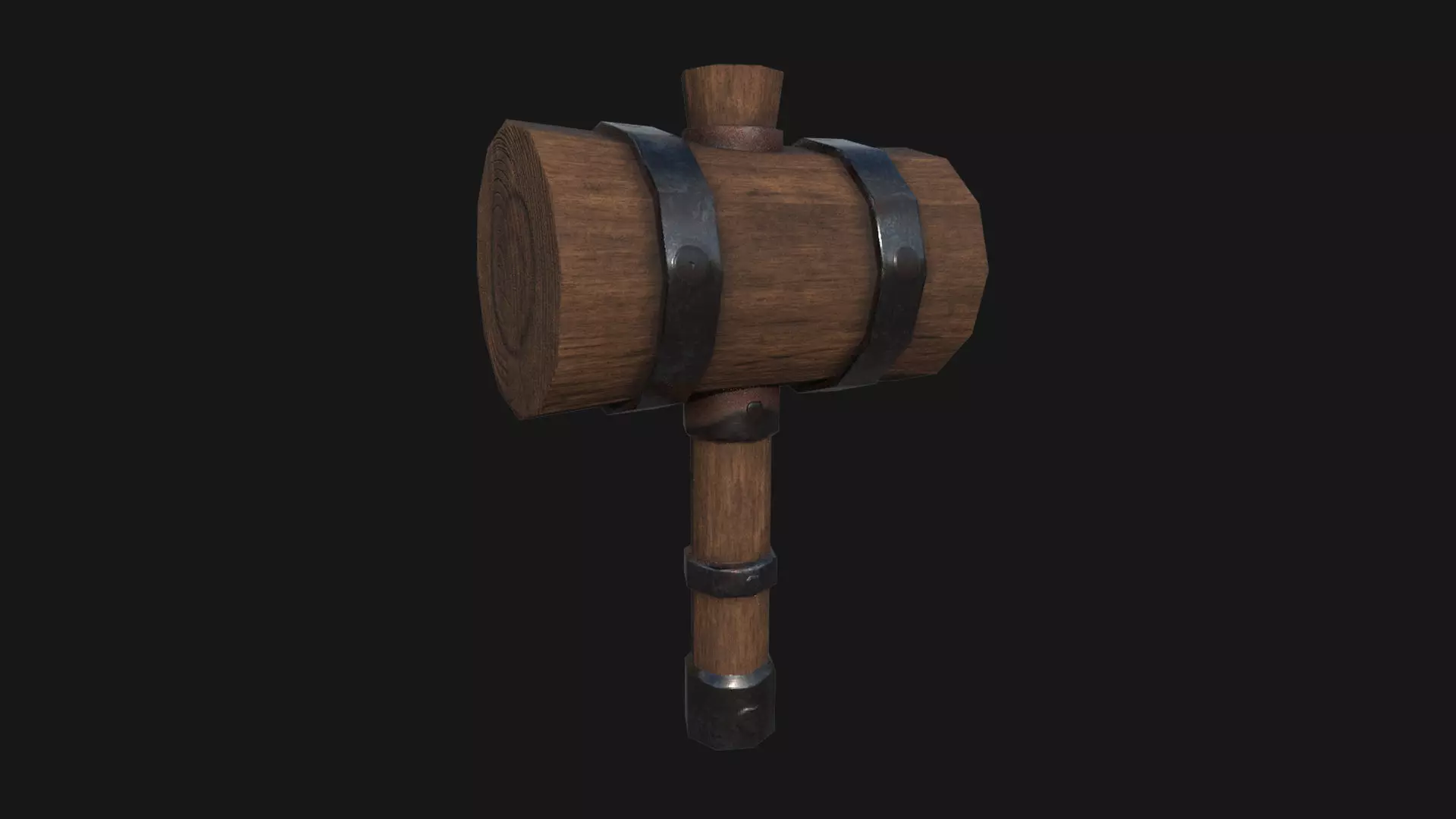 low poly hammer wooden Free low-poly 3D model