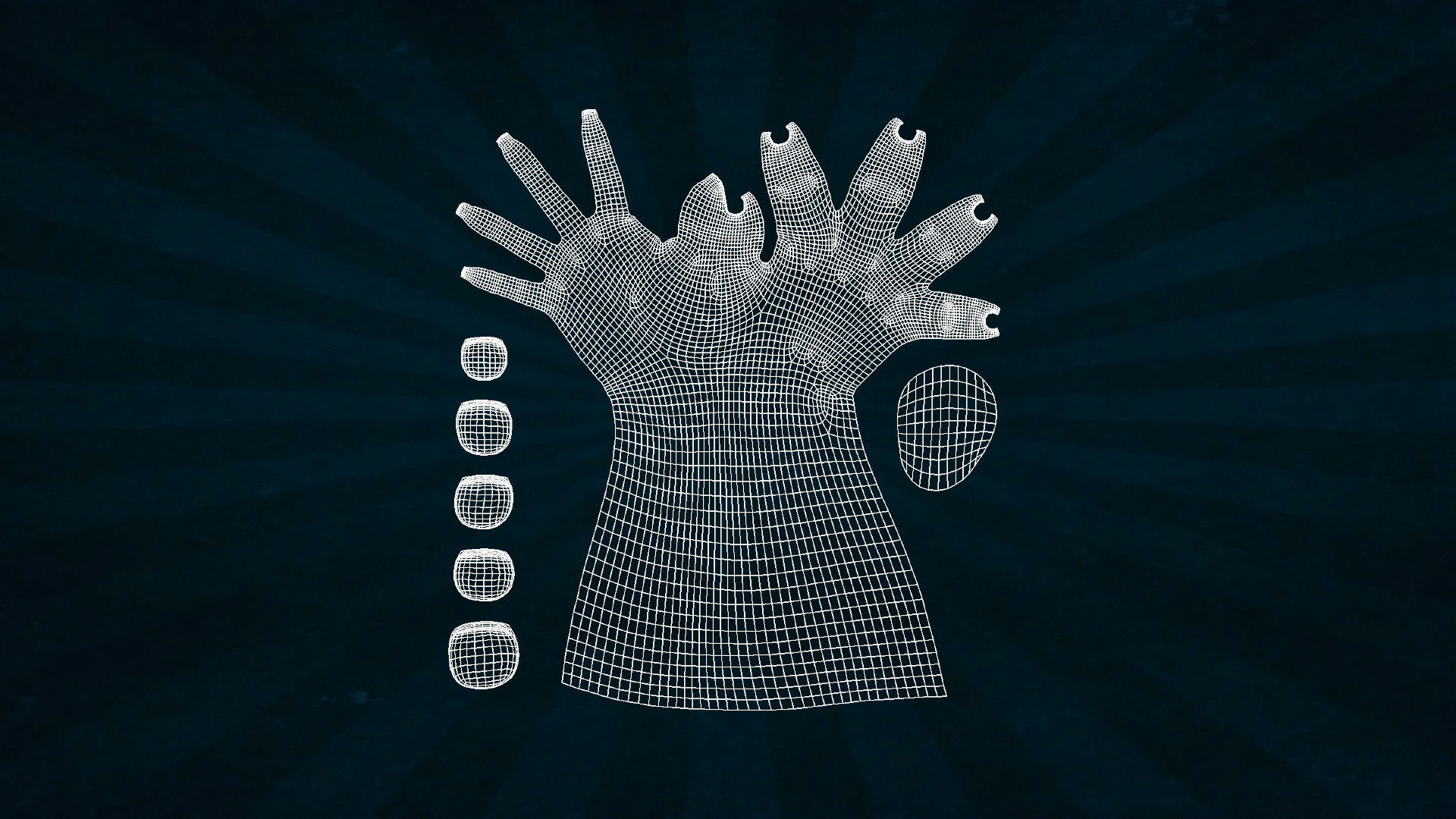 HAND-016 Rigged Right Hand 3D model_8