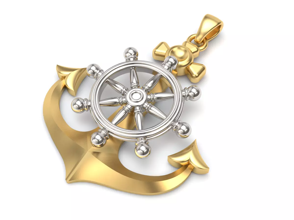 Anchor Gold Pendant 3D print model