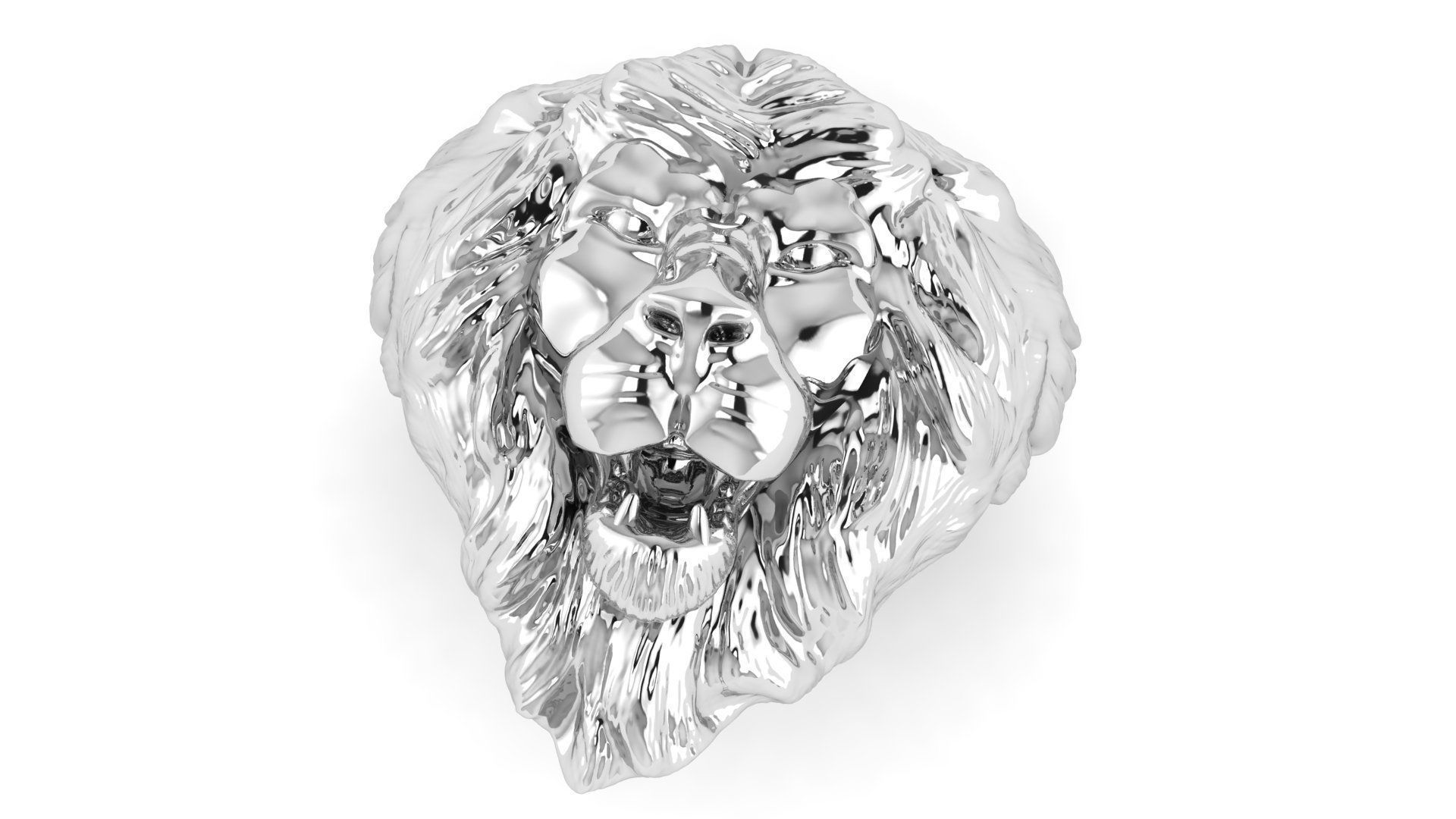 Lion Head  Ring 3D print model 3D print model_1
