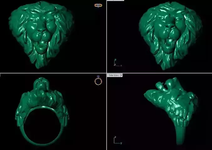 Lion Head  Ring 3D print model