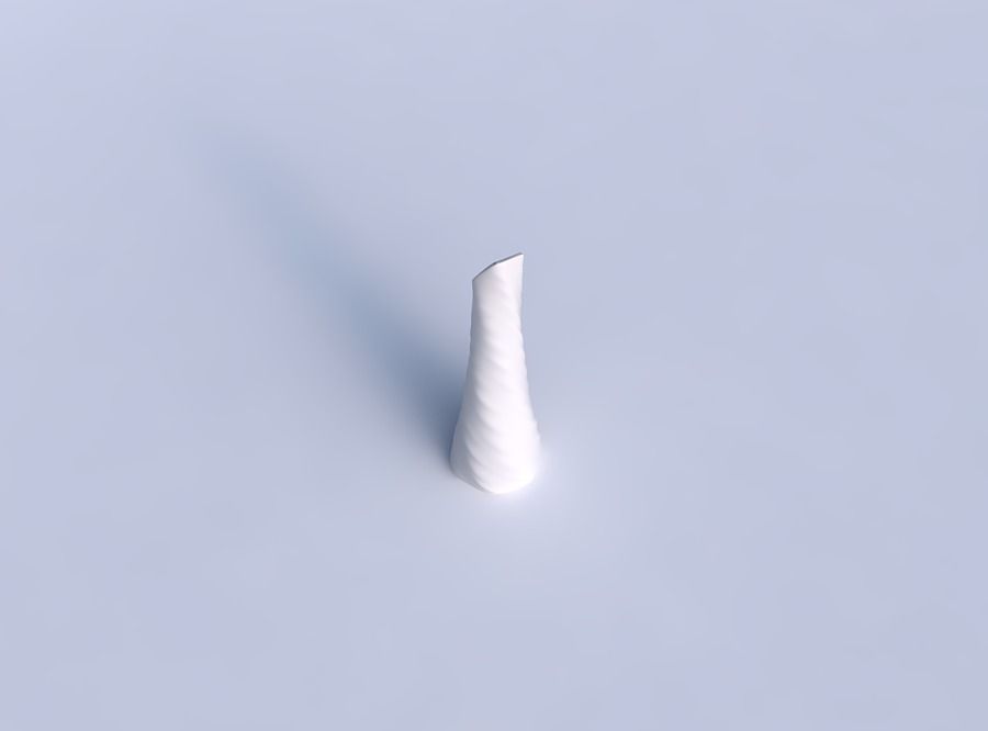 Vase twisted top bent hexagon with relaxed large twists 3D print model_1