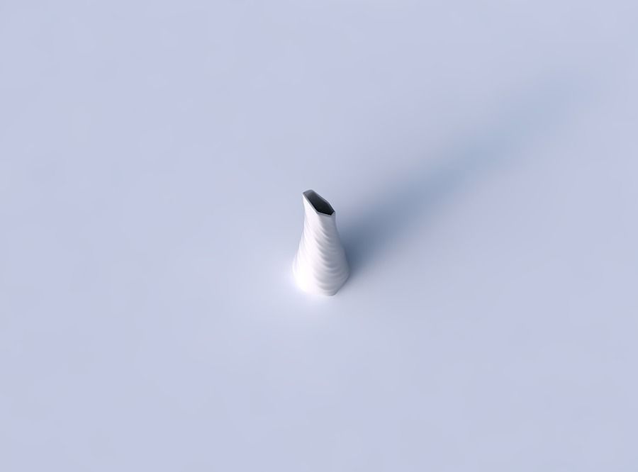 Vase twisted top bent hexagon with relaxed large twists 3D print model_2