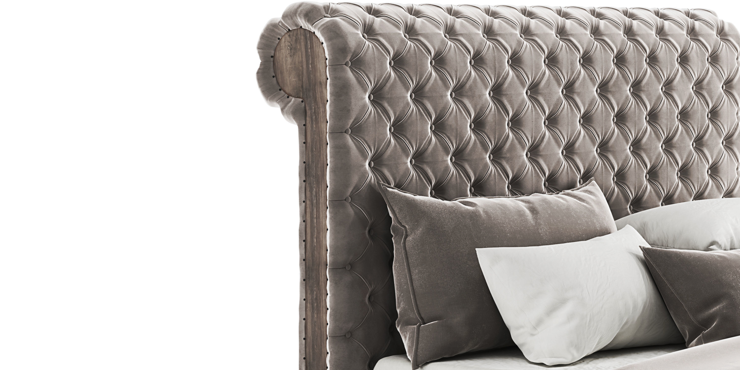 RH Chesterfield Bed with footerboard 3D model_2