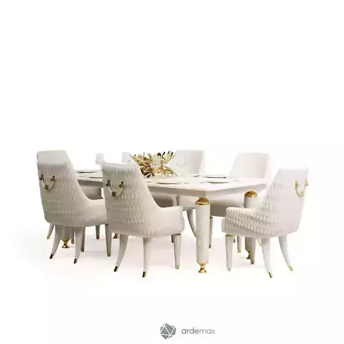 Numero Tre table with chairs by Turri