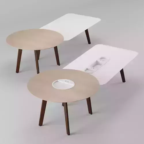 Haworth Immerse Meeting Table Rectangle - Round 3D model
