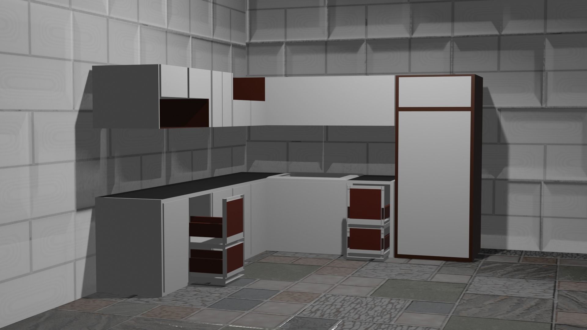 modern kitchen Low-poly 3D model 3D model_4