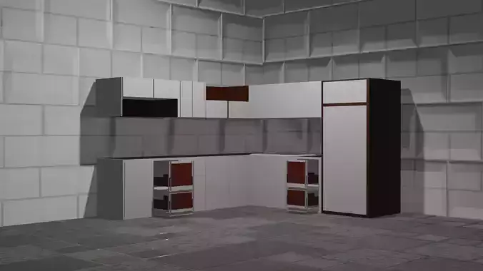 modern kitchen Low-poly 3D model
