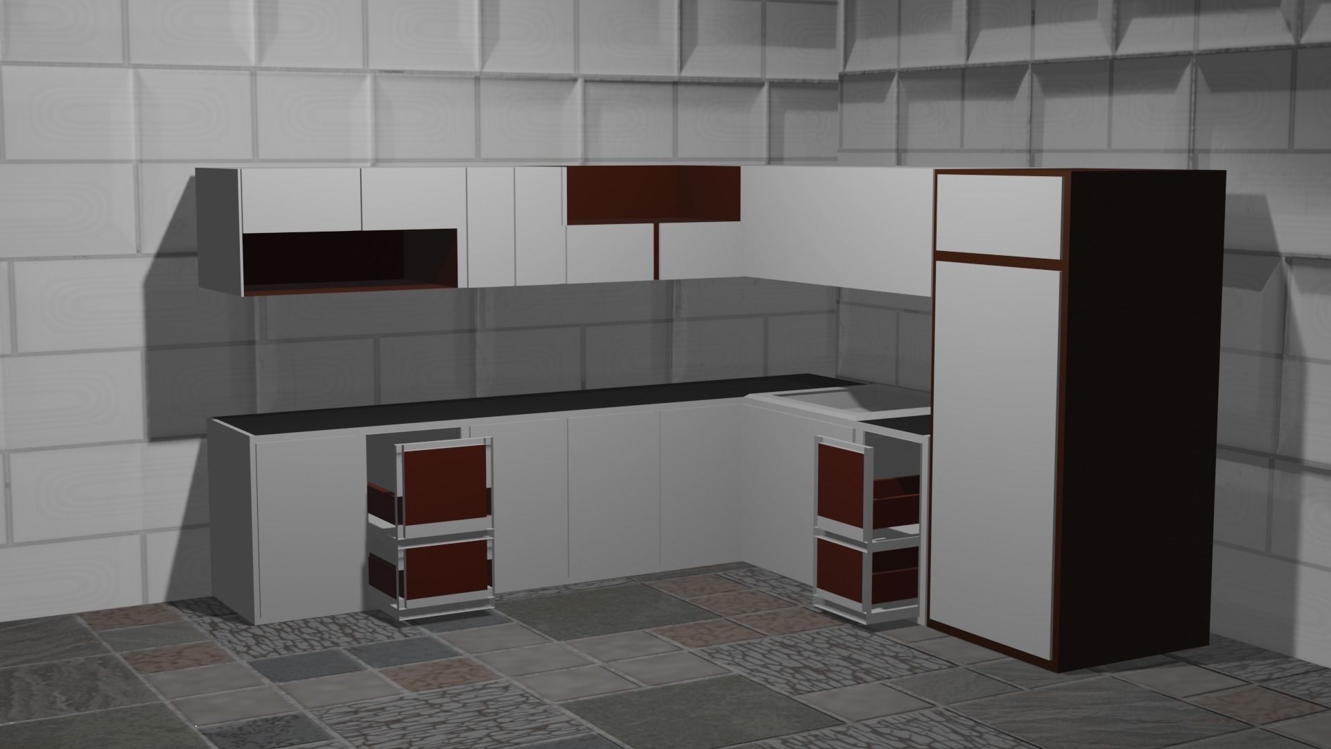 modern kitchen Low-poly 3D model 3D model_8