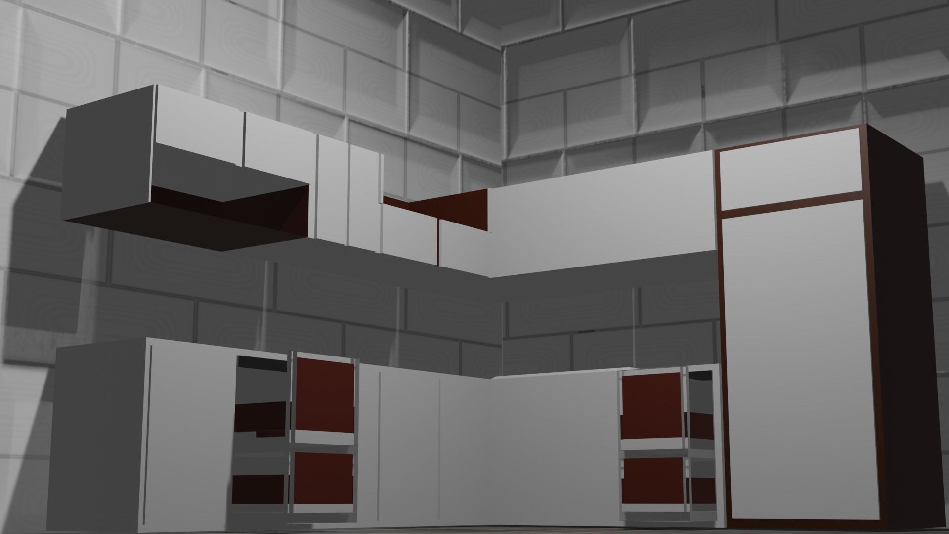 modern kitchen Low-poly 3D model 3D model_7