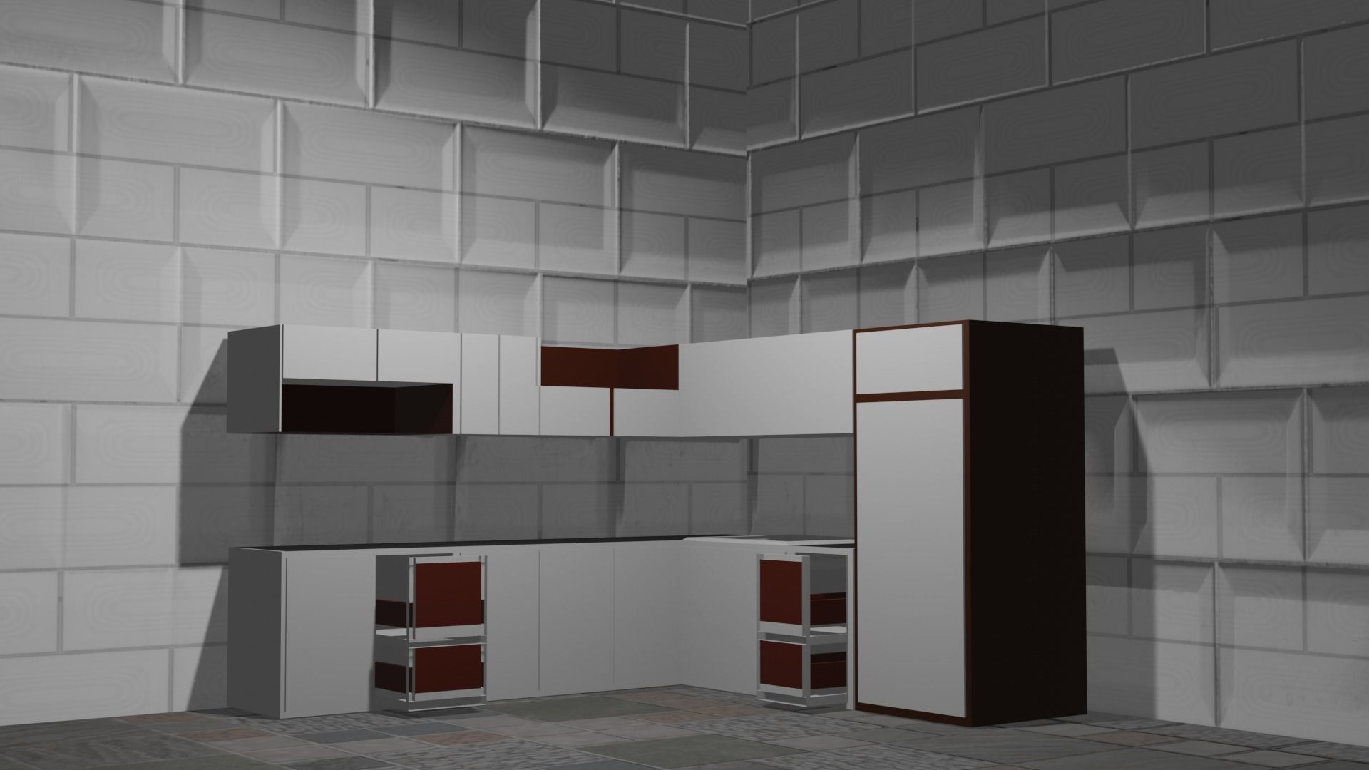 modern kitchen Low-poly 3D model 3D model_2