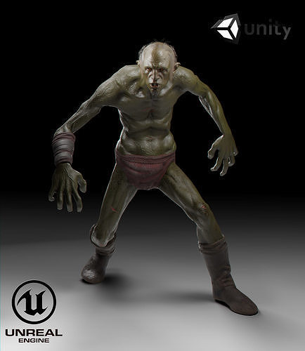 Troll unreal engine Low-poly 3D model