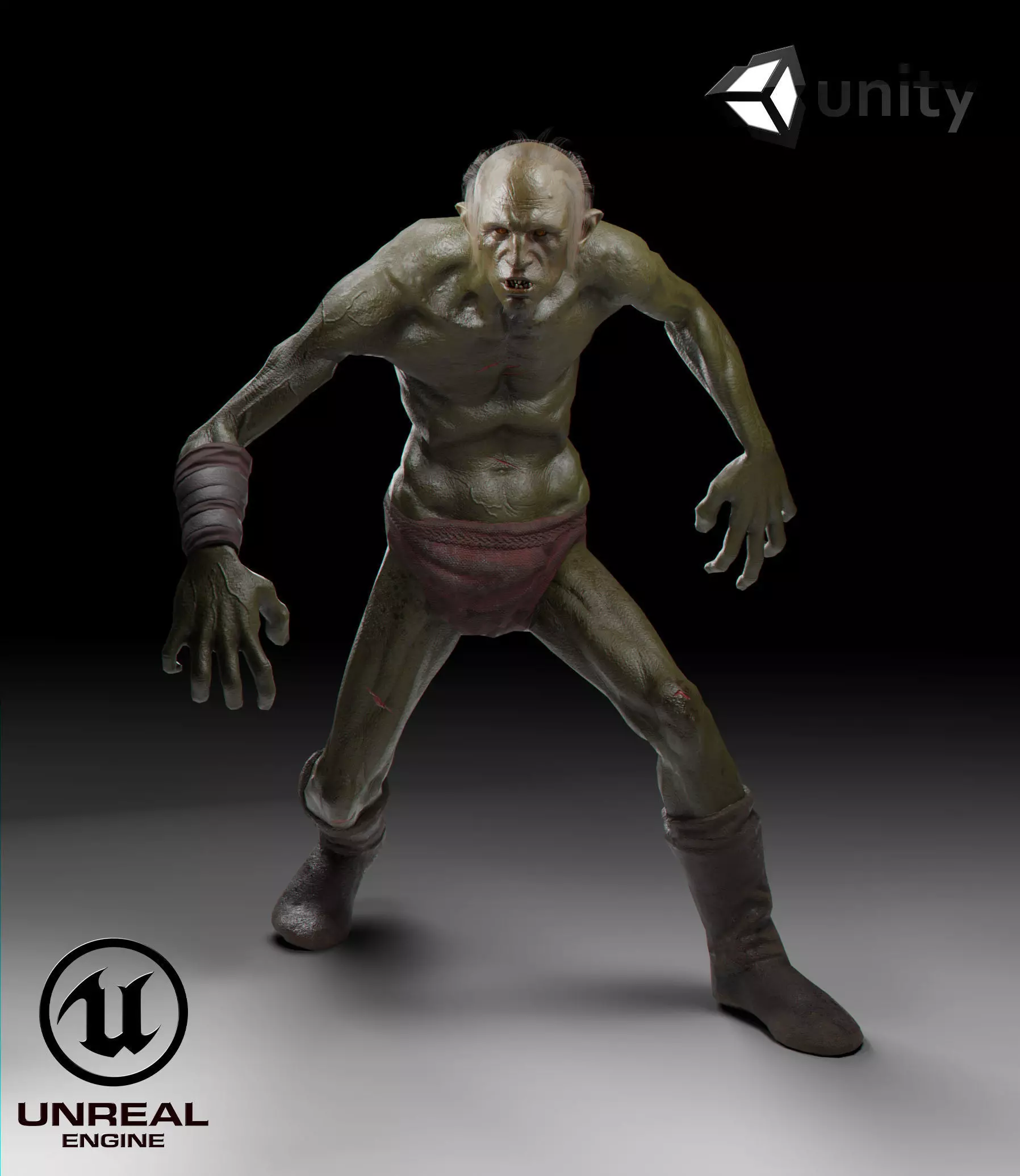Troll unreal engine Low-poly 3D model_0