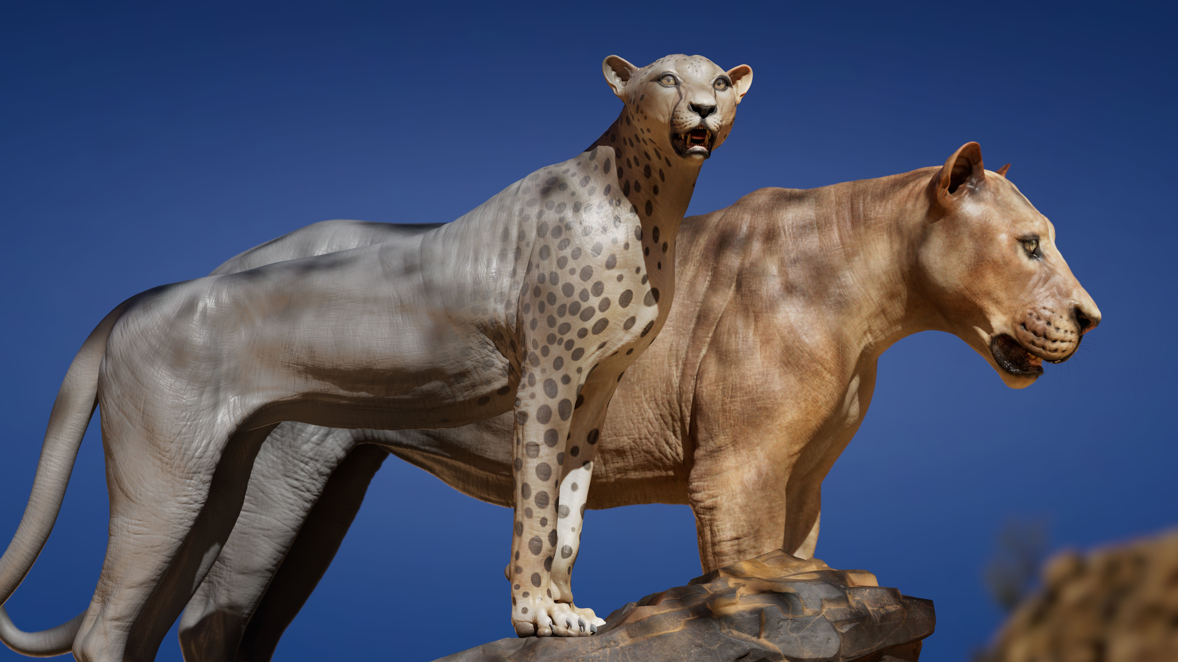Lion and Cheetah - Digital Model and Textures Low-poly 3D model_5