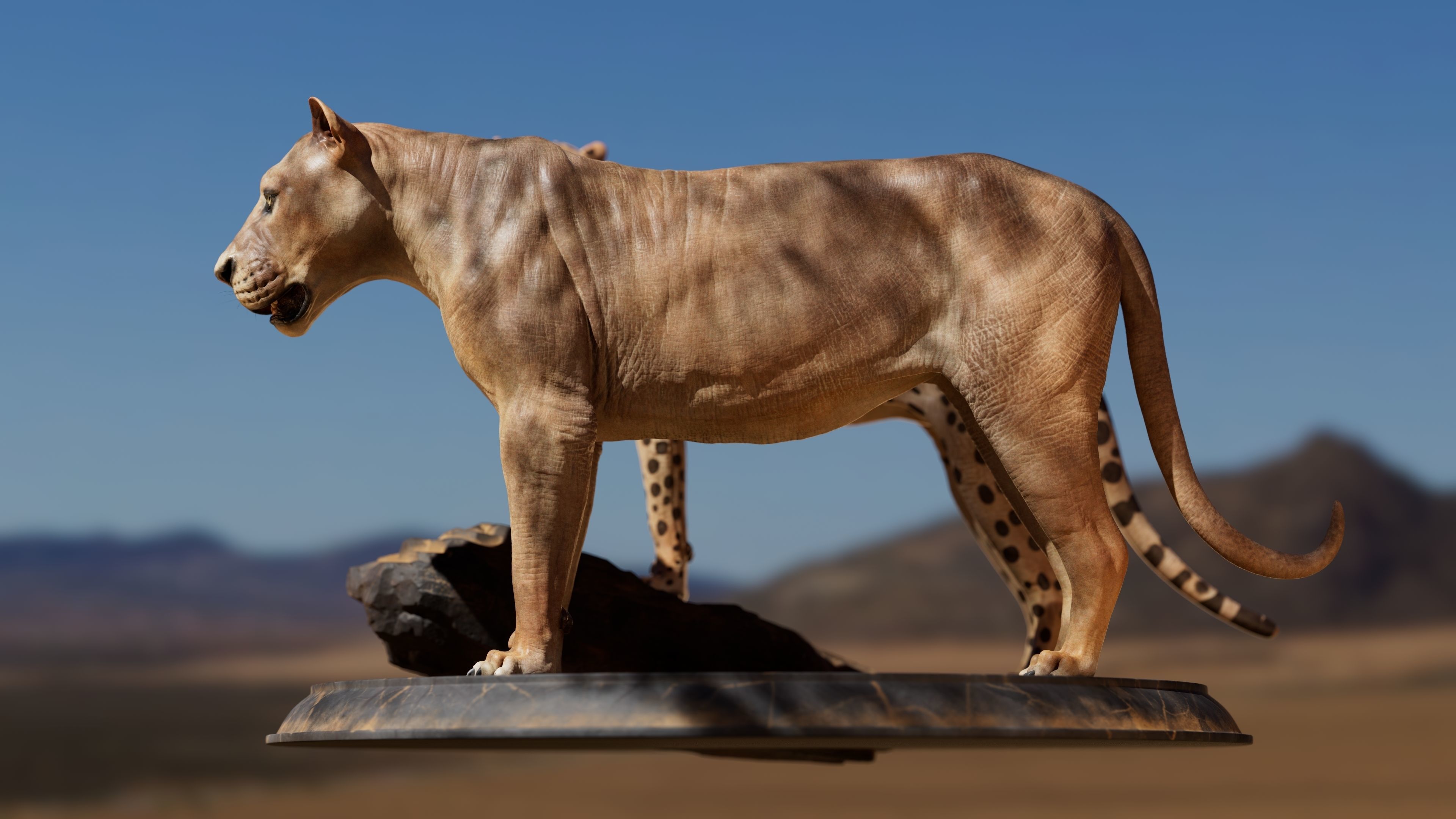 Lion and Cheetah - Digital Model and Textures Low-poly 3D model_9
