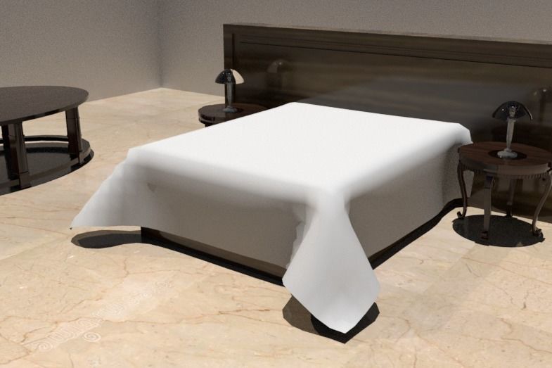 Night Tabel Low-poly 3D model_1