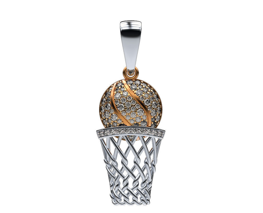 Pendant BasketBall 3D print model_1