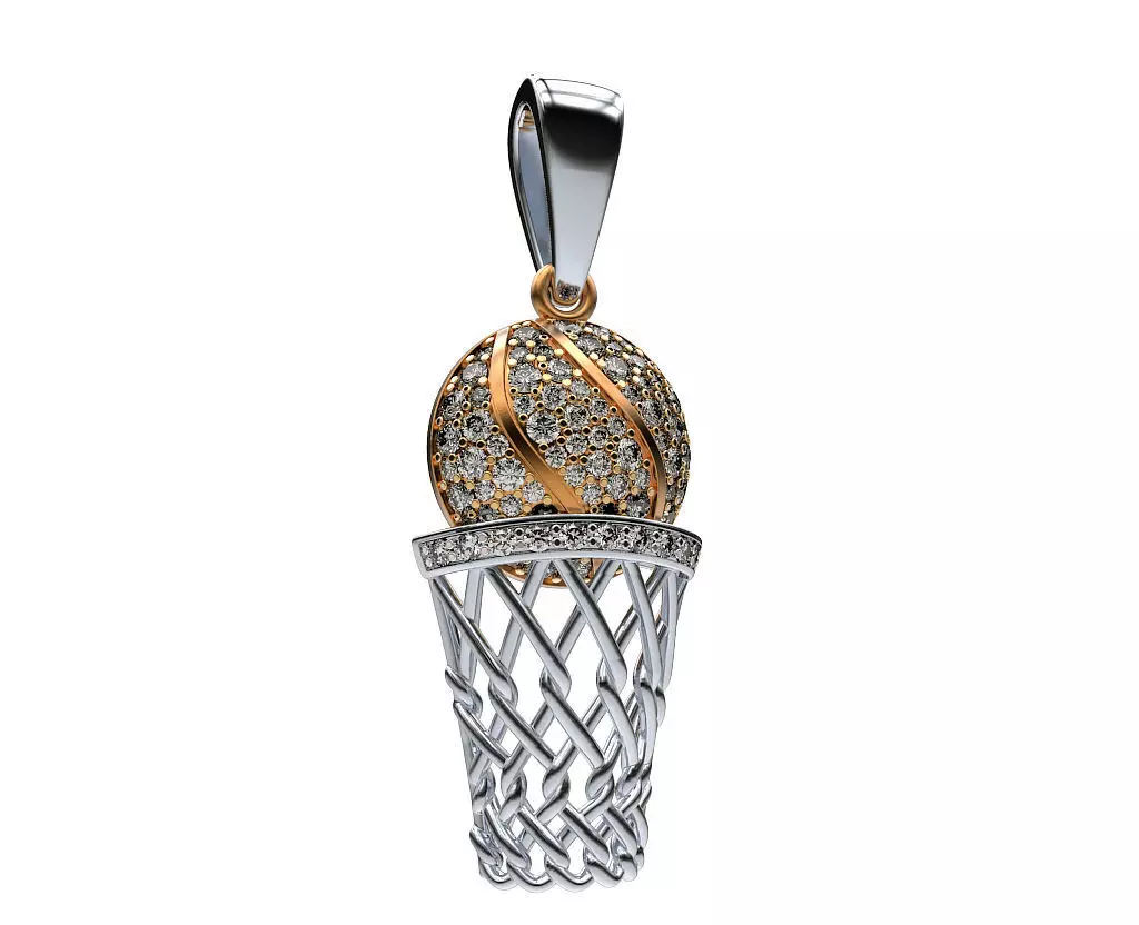 Pendant BasketBall 3D print model_0