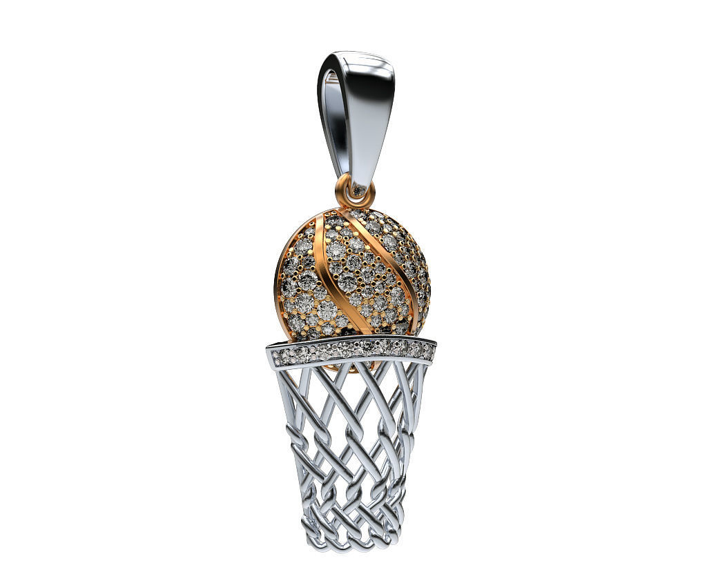 Pendant BasketBall 3D print model_9
