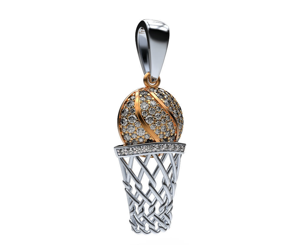 Pendant BasketBall 3D print model_10