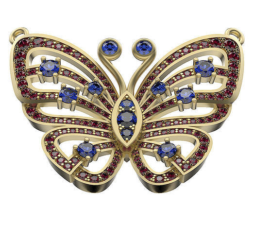 Pendant Butterfly In Gems 3D print model