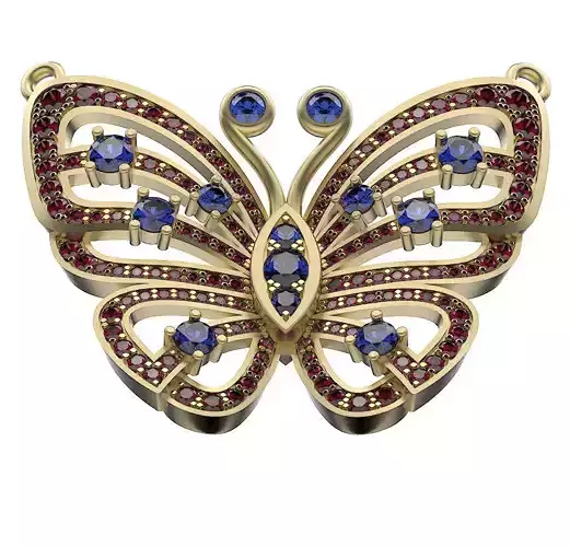 Pendant Butterfly In Gems