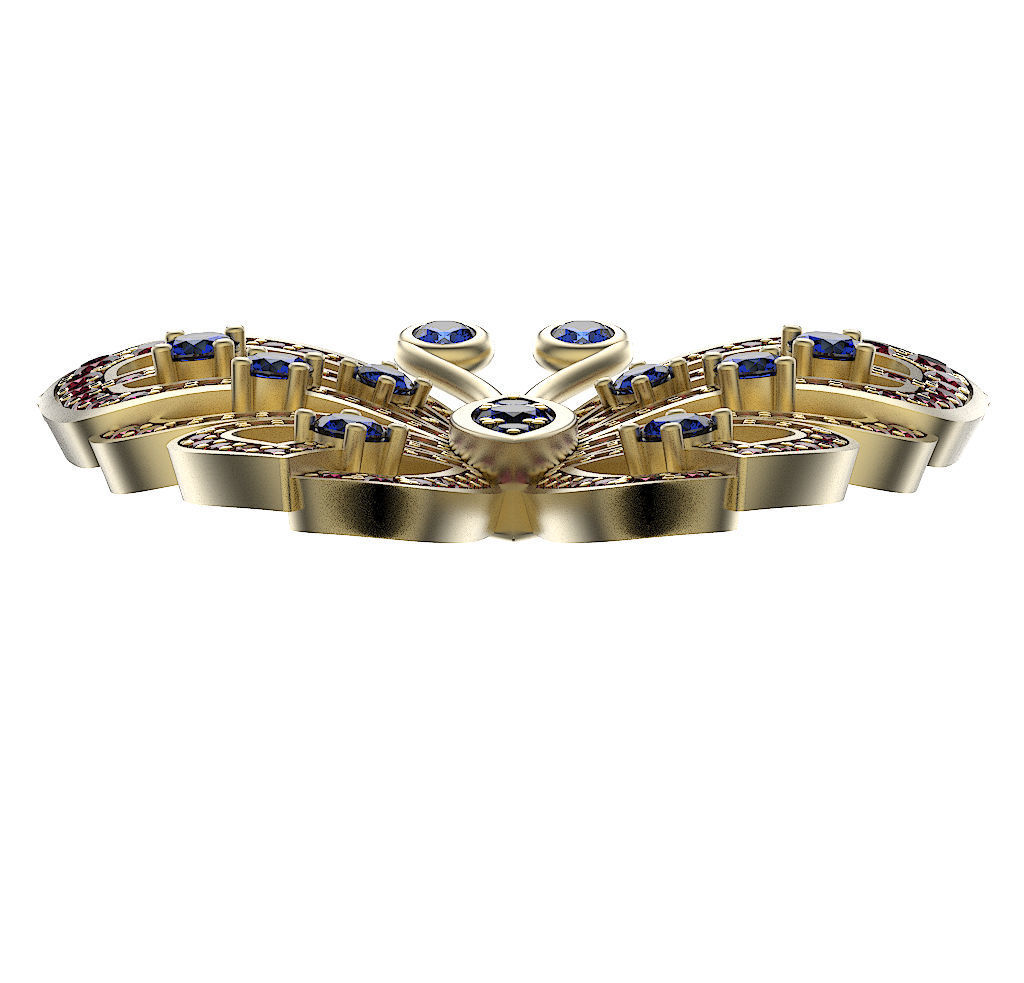 Pendant Butterfly In Gems 3D print model_3