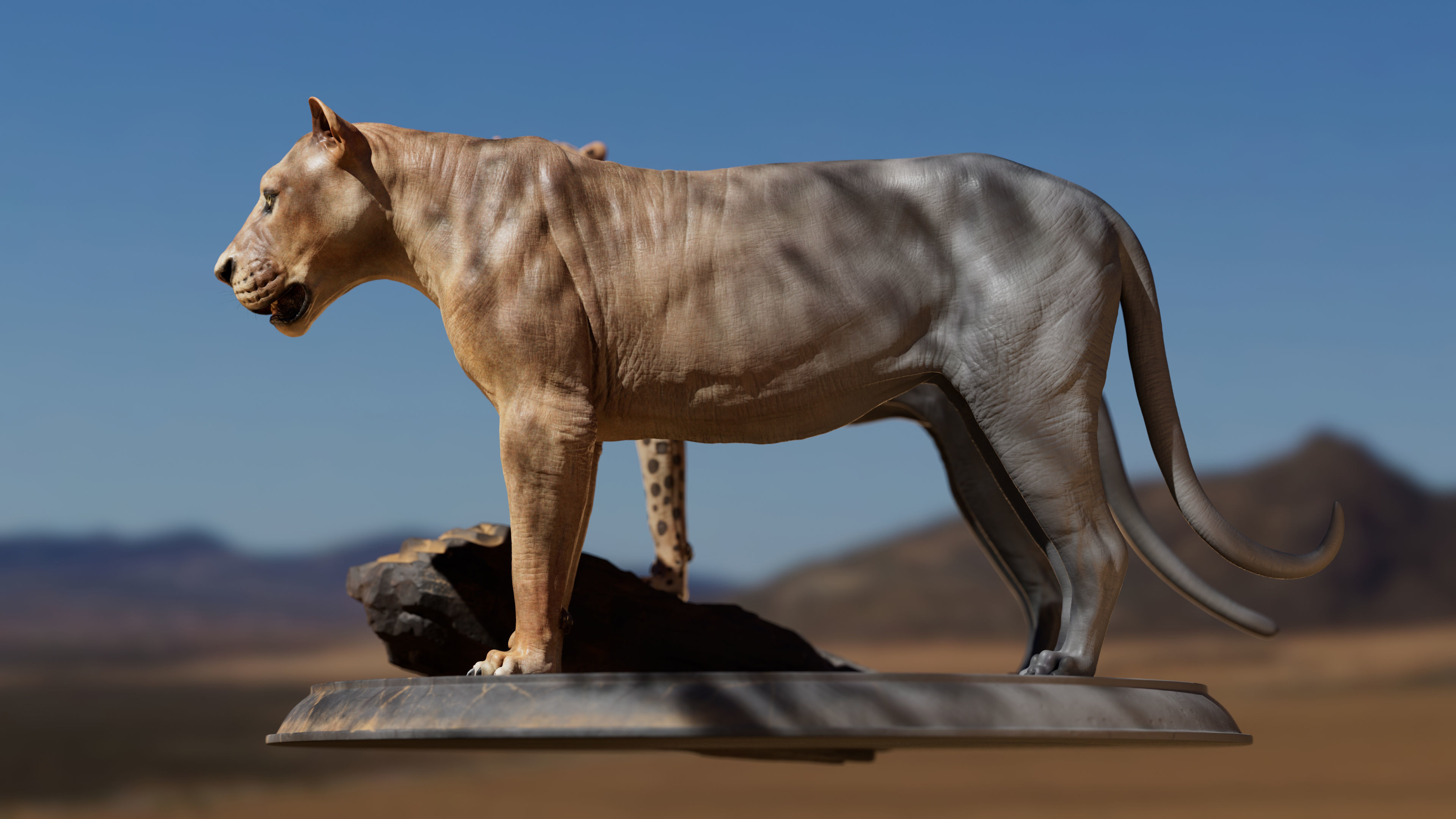 Lion Asset - Digital Model and Textures Low-poly 3D model_2