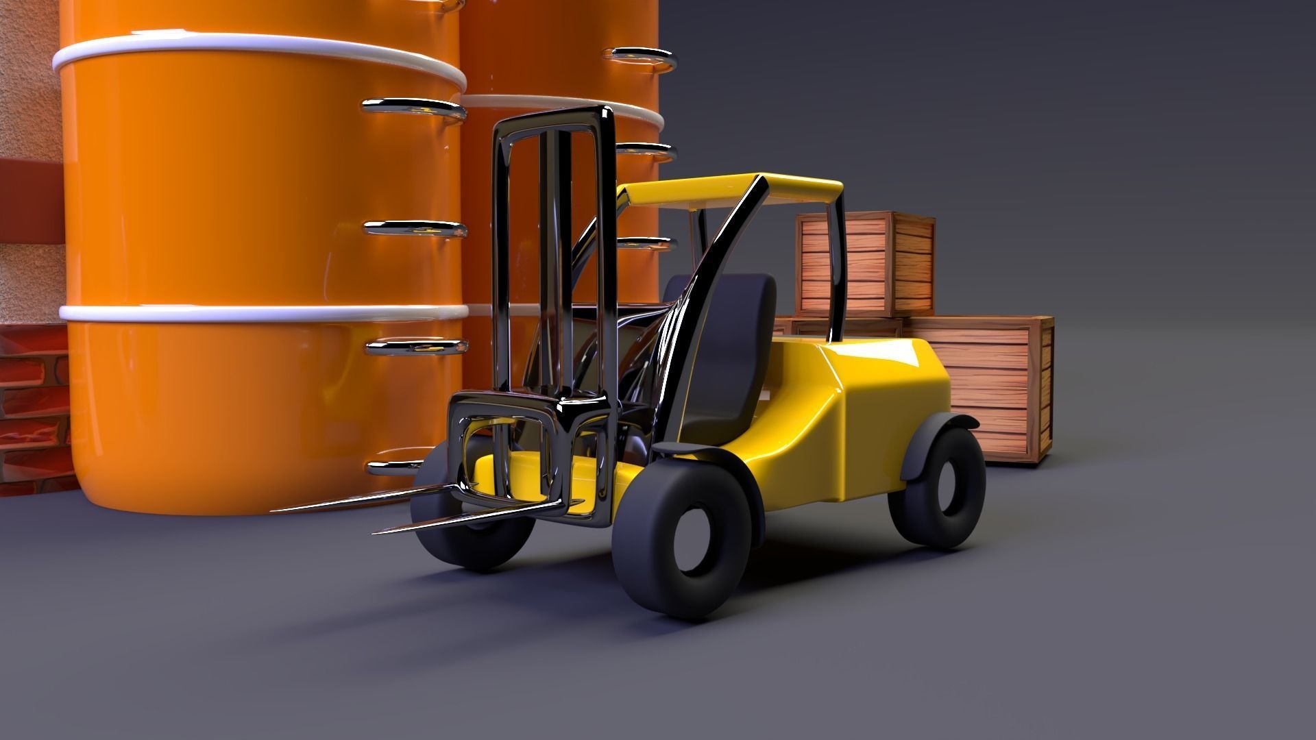 Factory house with pipes 3D model_8