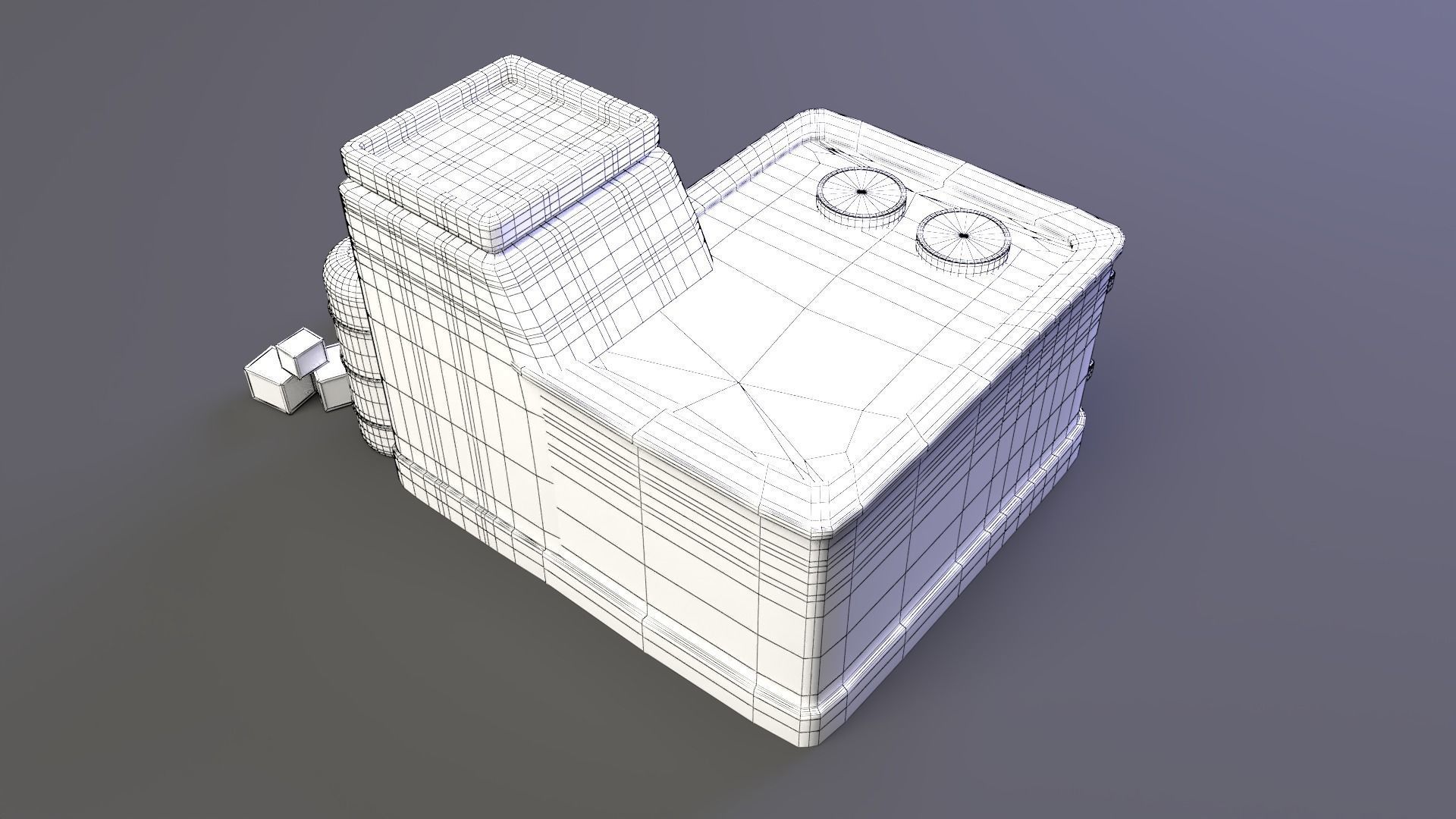 Factory house with pipes 3D model_13