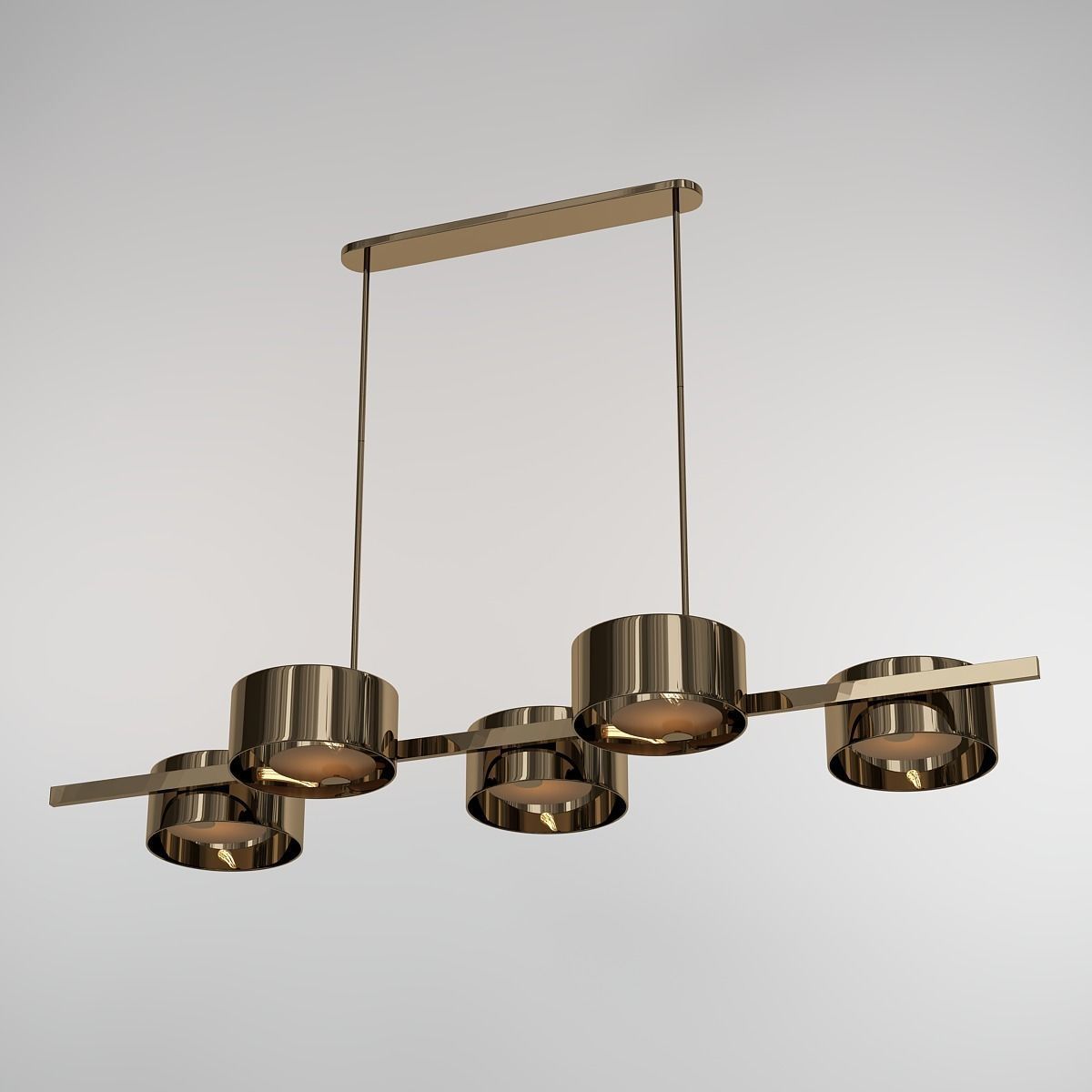TRIAL four light chandelier in brass 3D model_1