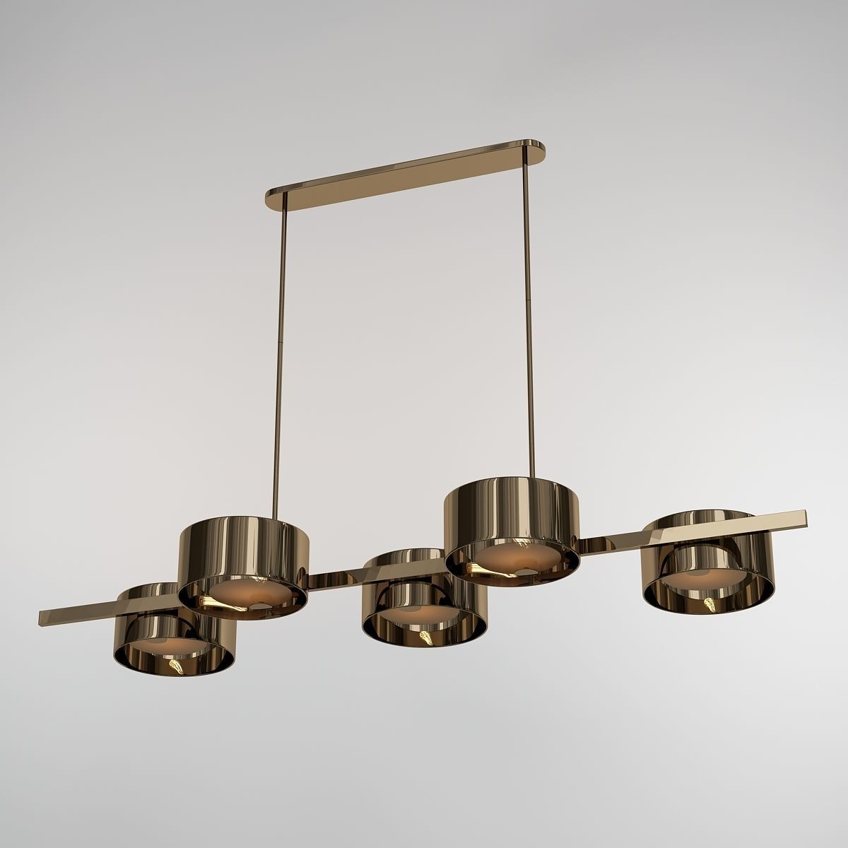 TRIAL four light chandelier in brass 3D model_3