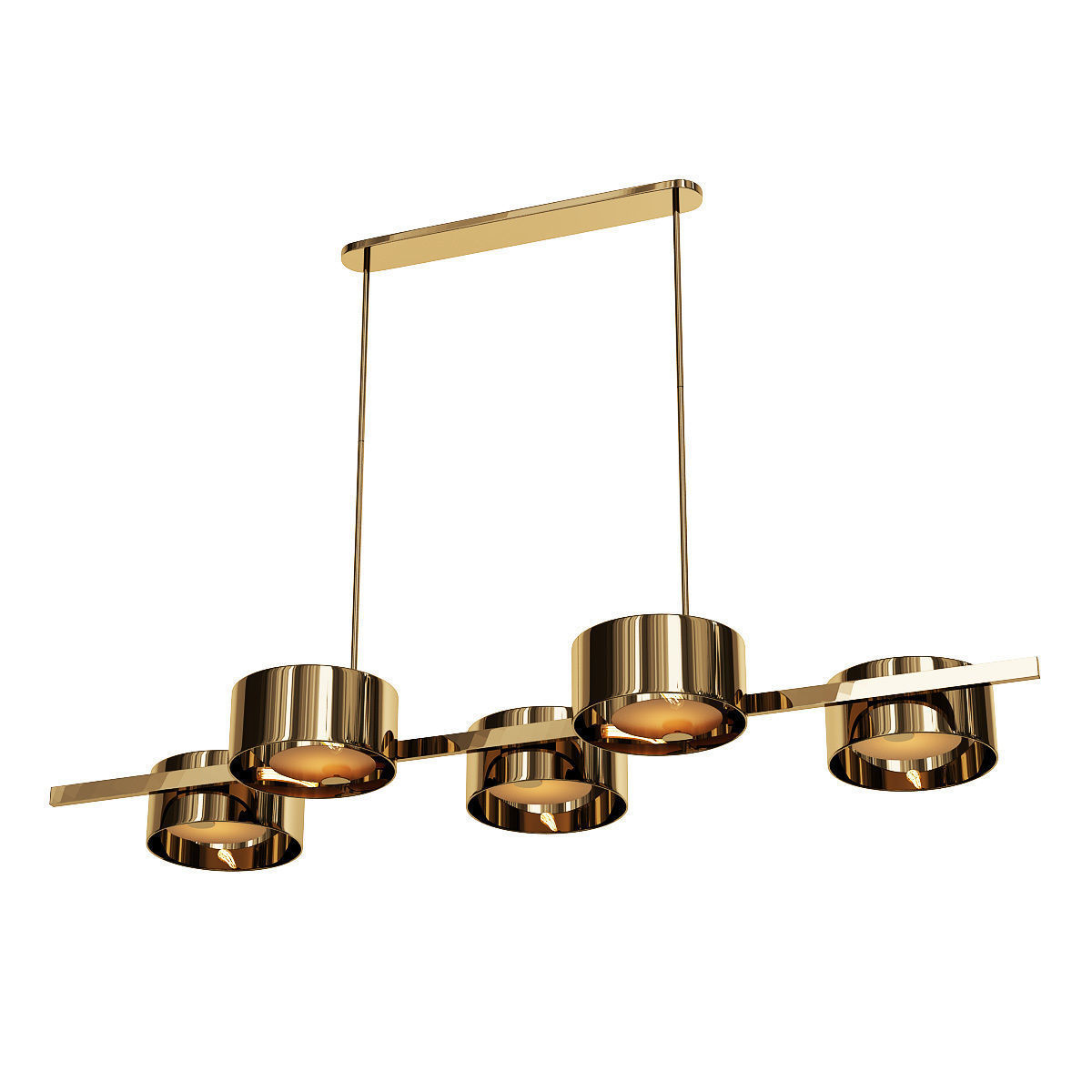 TRIAL four light chandelier in brass 3D model_2