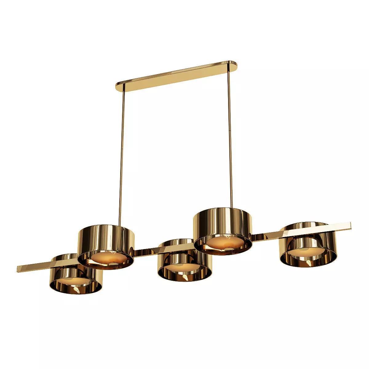 TRIAL four light chandelier in brass 3D model_0