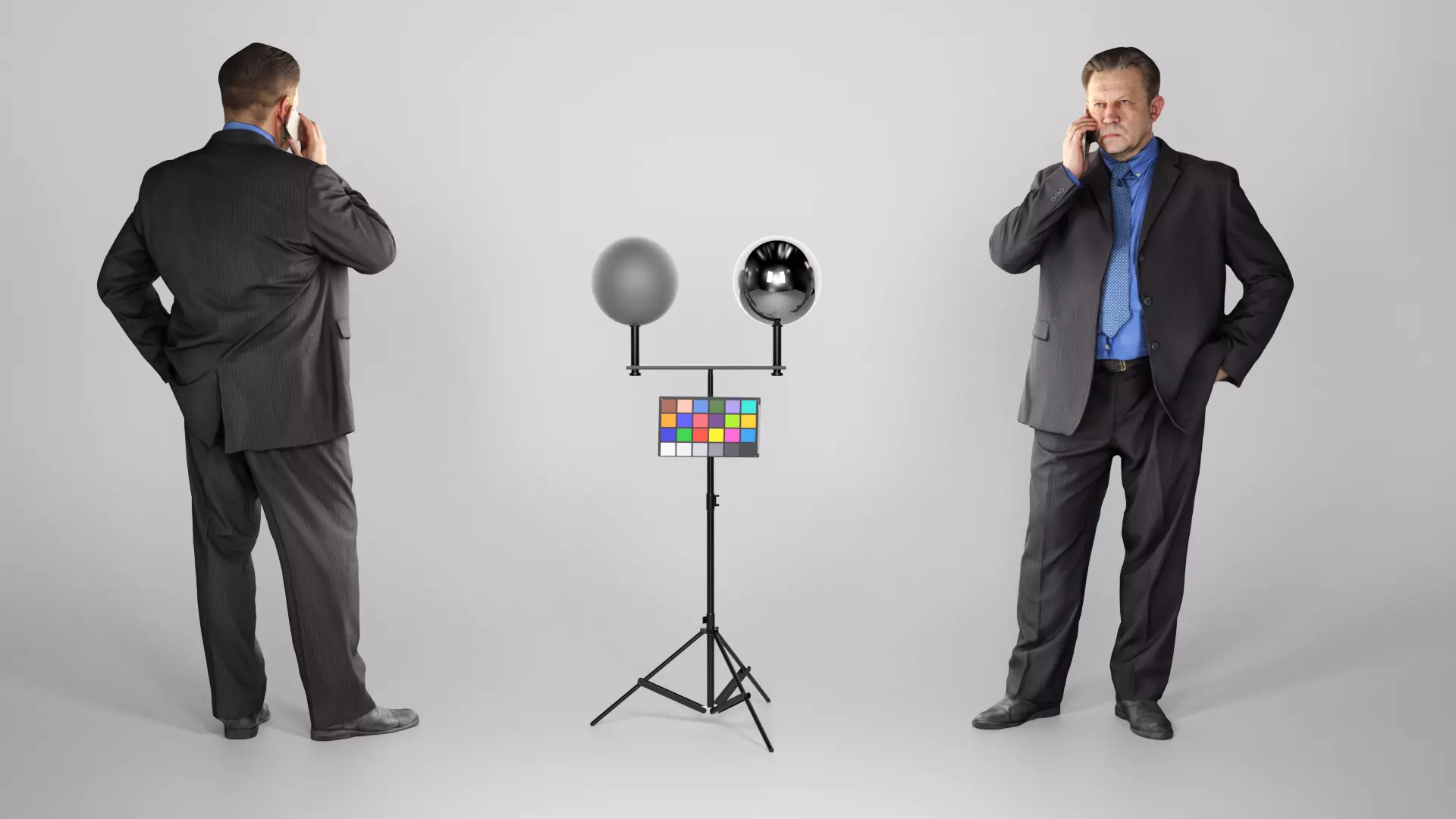 Man in suit talking on the phone 159 Low-poly 3D model_0