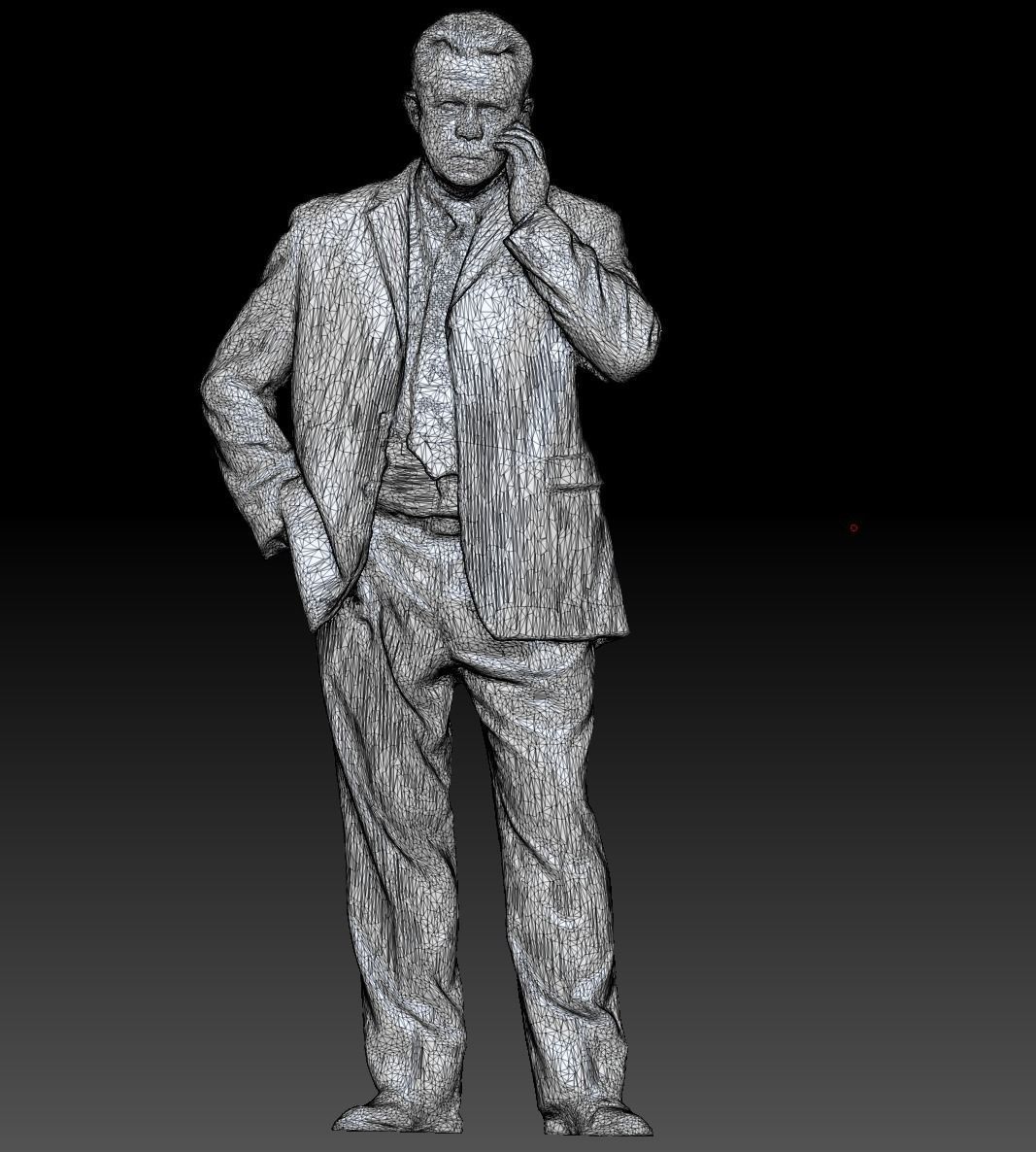Man in suit talking on the phone 159 Low-poly 3D model_5