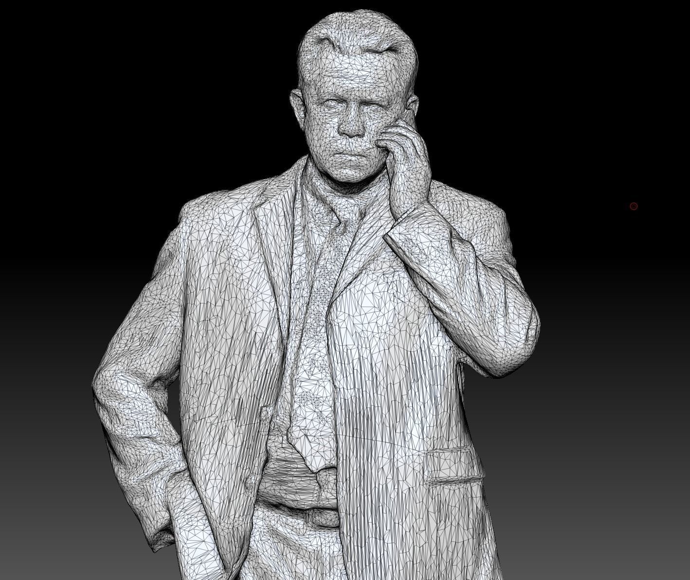 Man in suit talking on the phone 159 Low-poly 3D model_4