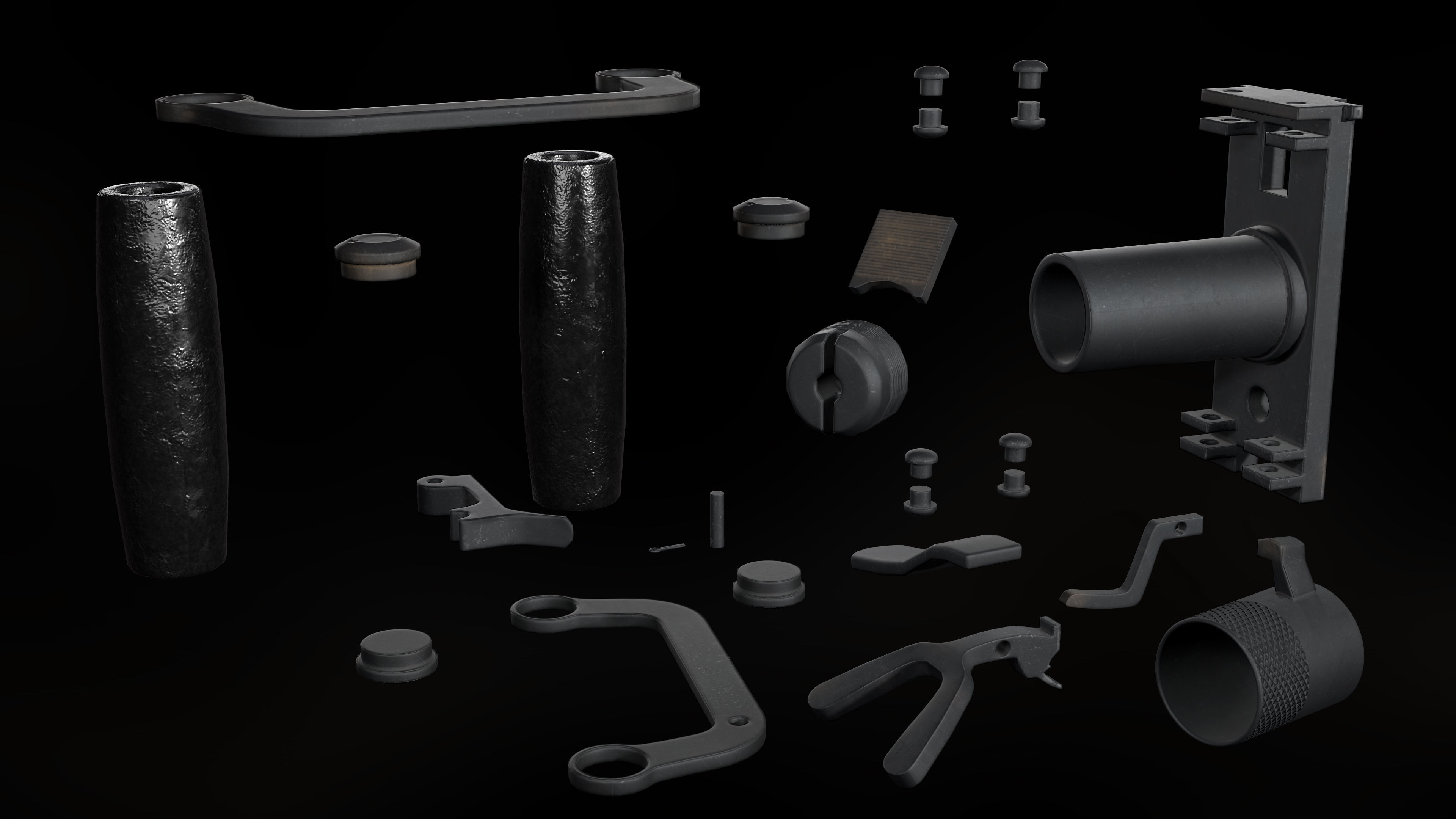 M2 Browning with tripod Low-poly 3D model_17