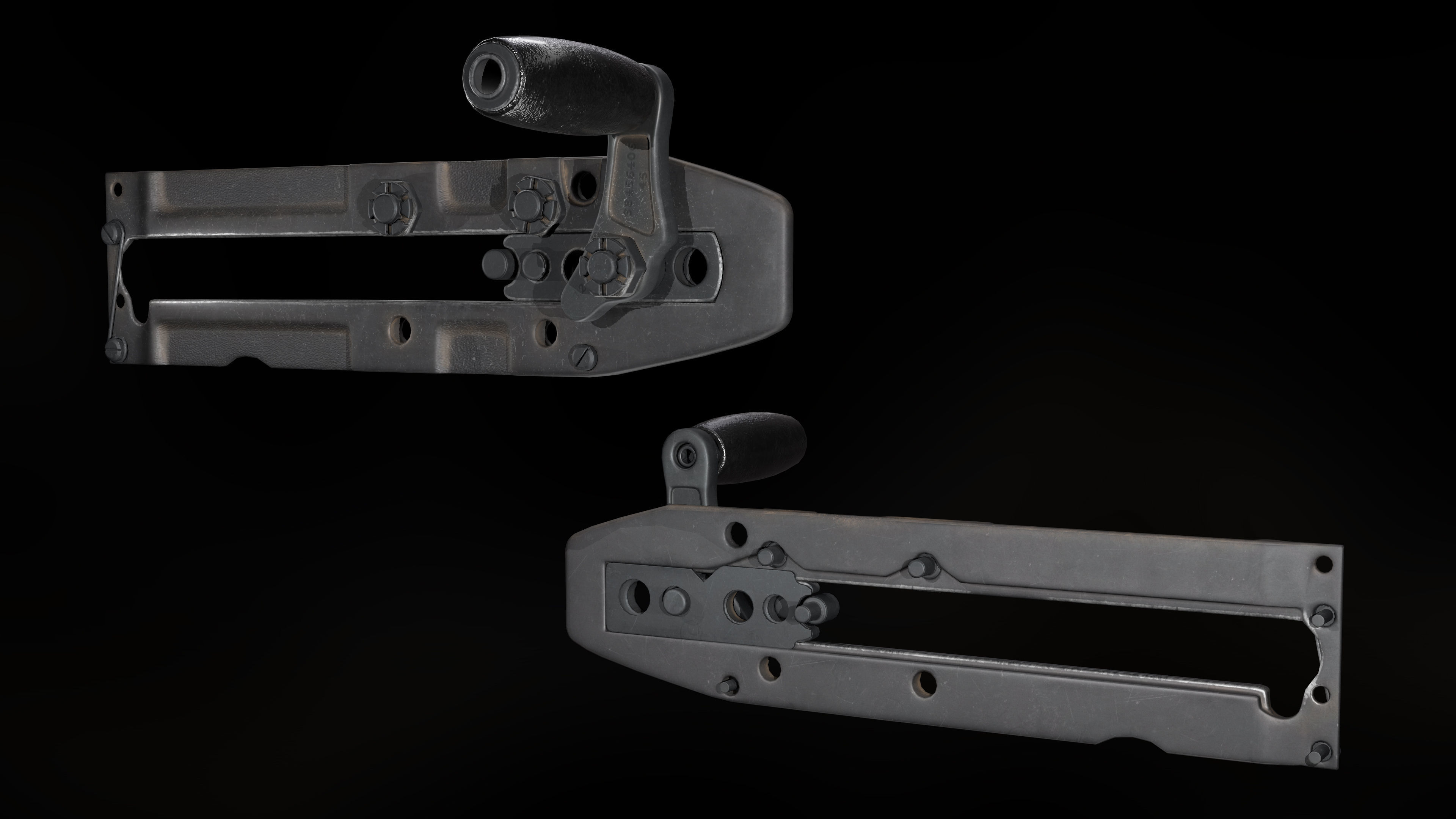 M2 Browning with tripod Low-poly 3D model_18