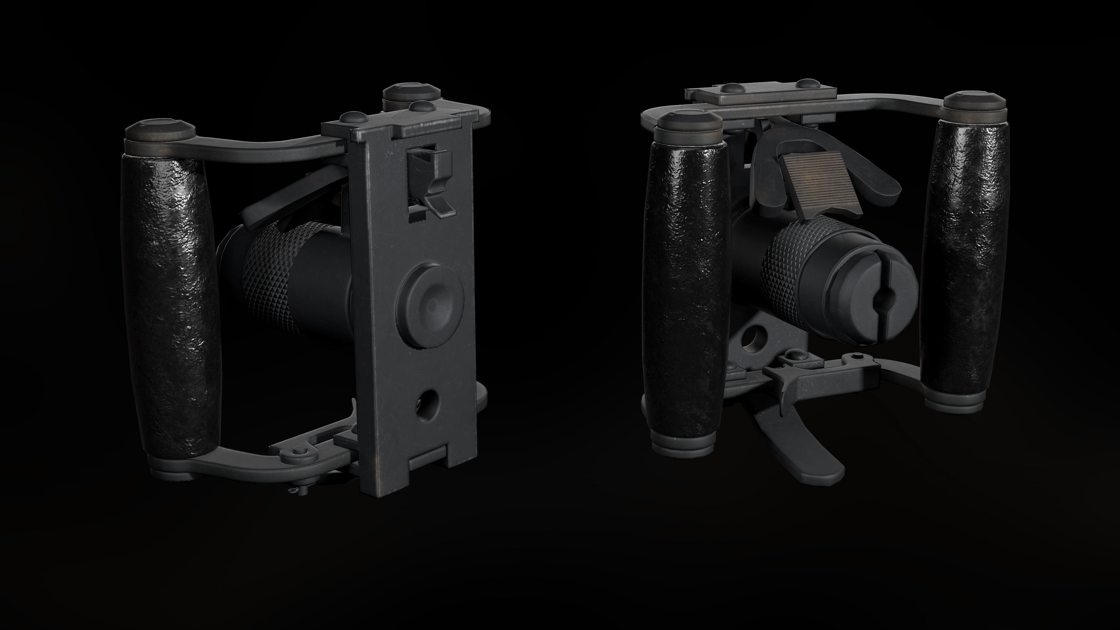 M2 Browning with tripod Low-poly 3D model_16