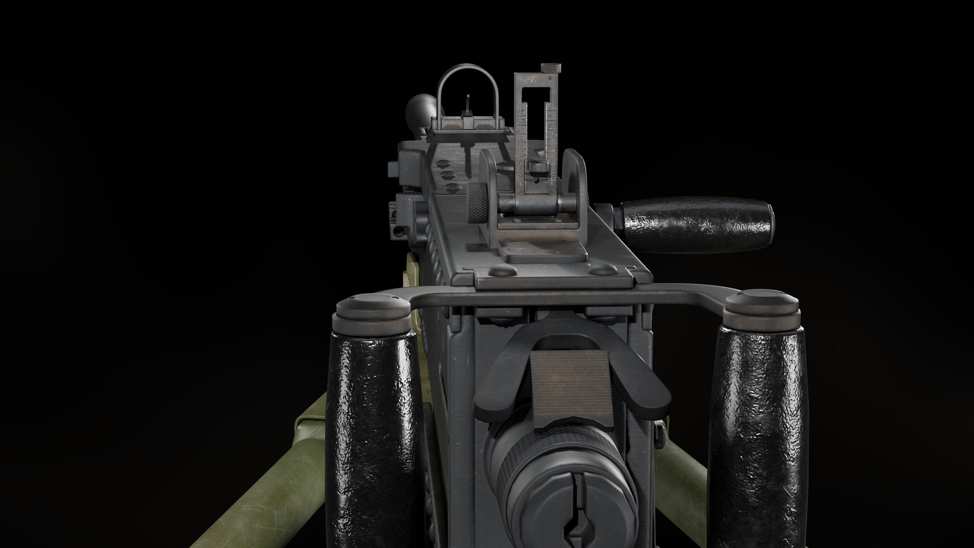 M2 Browning with tripod Low-poly 3D model_13
