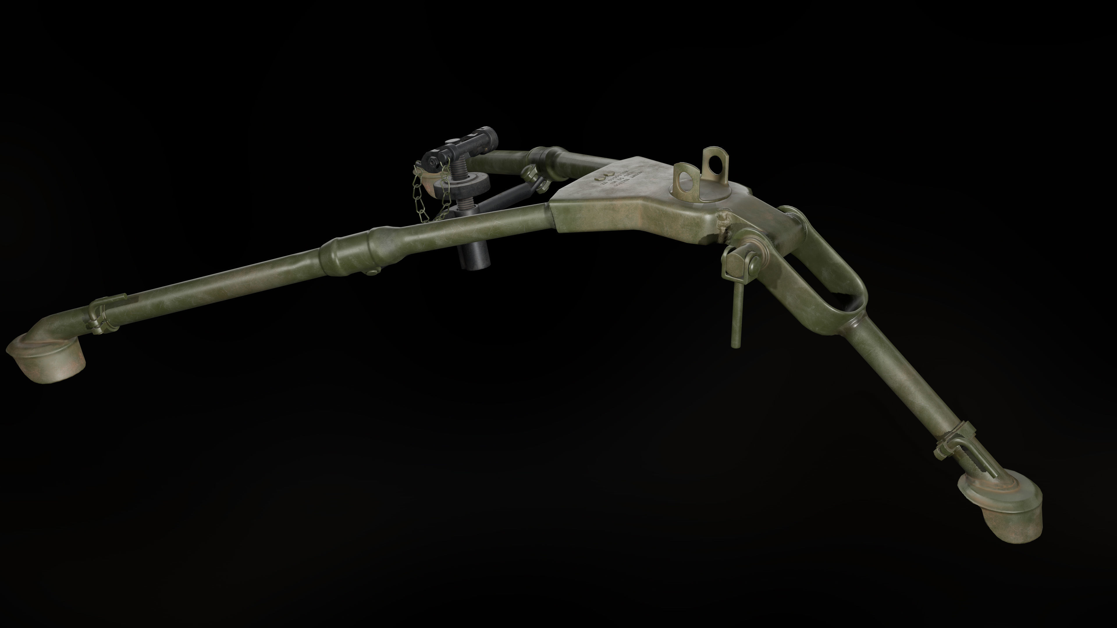 M2 Browning with tripod Low-poly 3D model_20