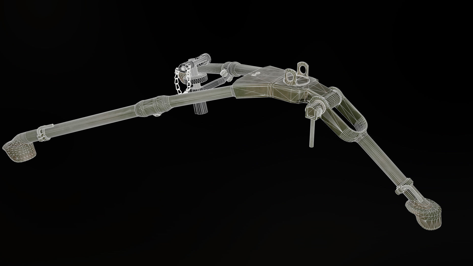 M2 Browning with tripod Low-poly 3D model_26